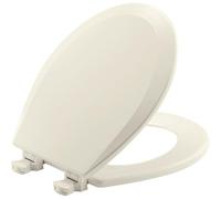 Bemis 500EC 346 Abattant WC rond avec charnières faciles à nettoyer et à changer, biscuit/lin, 1 pack