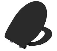 BEMIS Click&Clean Abattant WC fin à fermeture amortie - Noir mat | Fixation par le haut | Technologie Quick Release Click & Clean | Charnières en acier | Universel | Design fin