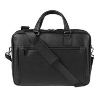 BEMON Porte ordinateur 15.6 pouces 2 compartiments, porte documents en cuir grainé pour homme Enzo, 30 x 41 x 12 cm