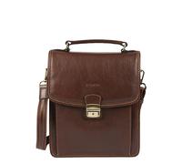 BEMON Sacoche Nino en Cuir Homme, Porté main ou bandoulière (Marron, Hauteur 28cm)