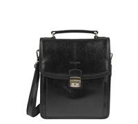 BEMON Sacoche Nino en Cuir Homme, Porté main ou bandoulière (Noir)