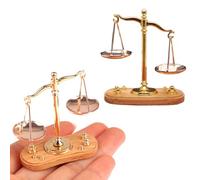 Bemonew Balance Miniature en Alliage, 2 pièces, 2x1.7x0.8 Pouces, Balance de Justice pour décoration de Maison poupée