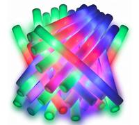 Bemonew Bâtons de Mousse Lumineux, bâtons de Mousse LED 20 pièces avec 3 Modes clignotement, bâton Lumineux, Fournitures fête Multicolores