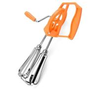 Bemonew Batteur à œufs à manivelle à double tête - Batteur manuel rotatif en acier inoxydable pour œufs, crème et pâte - 24,6 x 13,5 cm