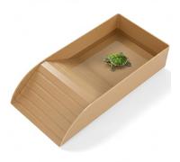 Bemonew Bol à eau pour tortue avec rampe, 30,5 x 15,9 x 6,1 cm, bol pour reptiles pour trempage et alimentation, bain de tortue en plastique sûr avec pente antidérapante, marron