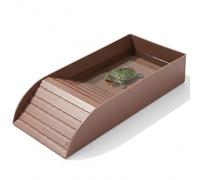 Bemonew Bol d'eau pour Tortues avec Rampe 30, 5x15x6 cm pour Le Bain et l'alimentation des Reptiles en Plastique sûr Rouge.