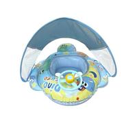 Bemonew Bouée bébé en PVC avec Capote idéale pour Les Tout-Petits Motif Dinosaure et Volant Inclus Couleur : Bleu.