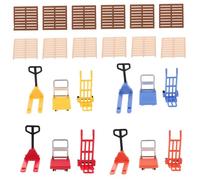 Bemonew Chariot élévateur Miniature Petit Jouet de Chantier pour Enfants Ensemble de Jeu Simulation Circulation réaliste avec Diable et transpalette idéal pour décorer Un Bureau.