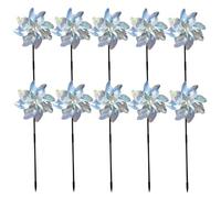 Bemonew Dispositifs Anti-Oiseaux d'extérieur (Lot de 10) : girouettes réfléchissantes argentées Scintillantes avec piquets pour éloigner Les Oiseaux du Jardin.