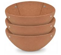 Bemonew Doublures de Panier Suspendu, Paquet de 3 doublures Panier jardinière-Inserts en Tissu feutré pour paniers métalliques Suspendus d'extérieur 16 Pouces, Marron