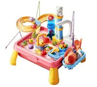 Bemonew Évier de Jeu avec Eau Courante Table d'eau 7 en 1 pour Enfants avec Jouet de pêche Jouet Cuisine réaliste pour Faire Semblant Circulation Automatique pour garçons et Filles Style-1