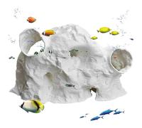 Bemonew Grotte d'aquarium naturelle incurvée sous gravier pour Pleco, Corydoras et Betta, cachette sans stress