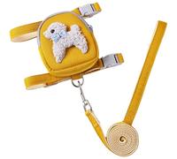 Bemonew Harnais pour Chien avec Poches Sac à Dos pour Chien Mignon et Souple avec Laisse réglable et Sac à friandises pour Petits Chiens Chats de 2 10 kg Jaune