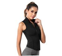 Bemonew Hauts de Yoga pour Femmes débardeurs de Gym pour Femmes Vestes Sport zippées intégrales Coupe ajustée Hauts Yoga et Fitness sans Manches pour Vestes BBL vêtements Sport Taille L