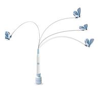 Bemonew Jouet automatique pour chat avec base ventouse, papillon interactif pour chat d'intérieur, rotatif avec 3 têtes de papillon remplaçables et charge USB-C, bleu