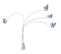 Bemonew Jouet Automatique pour Chat avec Ventouse Papillon interactif pour Chats d'intérieur Tourne sur Lui-même 3 têtes de Papillon interchangeables et se Recharge par USB-C Bleu