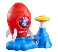 Bemonew Jouet Lanceur de Disque Volant, Jouets d'extérieur Volants avec Filet de Capture, Jouet Lanceur Disque pour Enfants, Jeu Chasse interactif Amusant, Rouge
