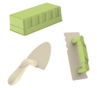 Bemonew Jouets de Sable 3 pièces, Briques de Jouet en Plastique avec Outils lissage, Kit Construction château Sable pour garçons et Filles