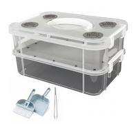 Bemonew Kit d'élevage de vers de farine transparent avec séparation automatique des déchets pour insectes vivants tels que les cafards Dubia et les grillons avec outils de nettoyage