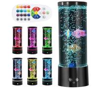 Bemonew Lampe Poisson à Bulles Multicolore avec Télécommande Fonctionne sur USB/piles Idéale pour les chambres d'enfants 10, 4 x 29, 5 cm