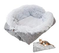 Bemonew Lit pour Chat Auto-Chauffant, Coussin Chauffant Pliable à Double Usage, lit pour Chaton Doux et Confortable, Lavable, Petit pour Dormir en Hiver, Petit Chien, Gris