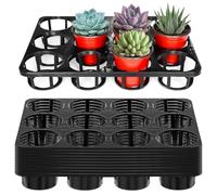 Bemonew Lot de 10 plateaux de pépinière à 12 compartiments réutilisables pour tenir et transporter des pots ronds de 10,2 cm
