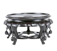 Bemonew Lot de 10 supports en bois pour plantes - Petit vase avec socle sculpté complexe résistant à l'eau pour plantes d'intérieur, pots de fleurs et décoration