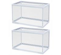 Bemonew Lot de 2 boîtes d'élevage de poissons pour aquarium, grand élevage de poissons avec ventouses, filet d'isolation suspendu pour alevins, gupy, betta, crevettes et malades