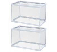 Bemonew Lot de 2 boîtes d'élevage de poissons pour aquarium, grand élevage de poissons avec ventouses, filet d'isolation suspendu pour alevins, gupy, betta, crevettes et malades