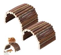 Bemonew Lot de 2 ponts pour hamster - En bois de saule - Jouet d'escalade et de mastication pour hamsters, reptiles, ermites, souris, petits animaux de compagnie