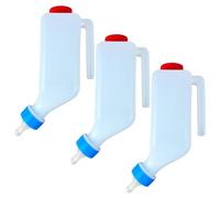 Bemonew Lot de 3 biberons en forme de chèvre pour nourrir les bébés chèvres, biberons d'agneau de 500 ml avec tétine souple et échelle transparente, distributeur de lait mains libres pour agneaux