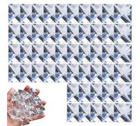 Bemonew Lot de 50 perles attrape-soleil en cristal transparent pour lustre, prismes carrés à 2 trous de 18 mm, attrape-soleil et accessoires de bricolage