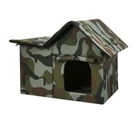 Bemonew Niche extérieure pour Chat abri résistant aux intempéries avec Tapis isolé Pliable et Facile à Monter Camouflage. Idéale pour Les Chats errants et d'extérieur.