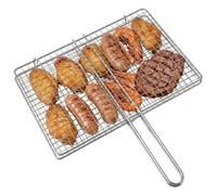 Bemonew Panier de gril à poisson pour légumes - Barbecue épais en acier inoxydable pour l'extérieur, 20 x 30 cm