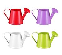 Bemonew Paquet de 4 Mini arrosoirs, Petits arrosoirs décoratifs en métal, Jouet de Jardin pour la décoration extérieure et intérieure (Blanc, Violet, Rouge, Vert)