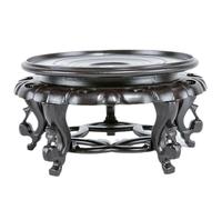 Bemonew Petit Support pour Plantes en Bois Support pour Petit Vase avec Socle sculpté et résistant à l'eau idéal pour Les Plantes d'intérieur Les Pots de Fleurs et la décoration 25 cm