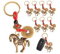 Bemonew Porte-clés cheval année du cheval, 8 pièces, porte-clés Vintage en alliage de Zinc pour la bénédiction, pour la décoration de la maison, la voiture