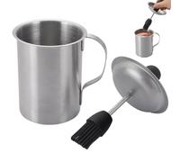 Bemonew Pot à badigeonner en Acier Inoxydable avec Brosse, Ensemble hermétique et résistant à la Chaleur pour Barbecue et Cuisine