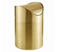 Bemonew Poubelle de bureau, petite poubelle dorée en acier inoxydable de 4.7x6.6 pouces, corbeille à déchets dorée pour le bureau la salle bain