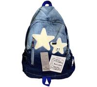 Bemonew Sac à dos Y2K Star Backpack sac à dos esthétique Y2K avec accents de crânes et d'étoiles design grunge vintage léger pour les voyages les concerts le shopping