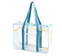Bemonew Sac de plage transparent étanche avec séparation sec-humide, fourre-tout transparent, bleu ciel, 14, 57 x 6, 30 x 10, 43