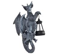 Bemonew Statue de jardin en forme de dragon, statues de jardin solaires étanches pouvant contenir une petite lanterne fantastique décoration dragon pour balcon, cour, terrasse, extérieur