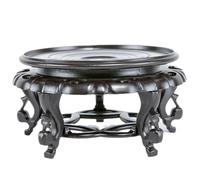 Bemonew Support pour Plantes en Bois Petit Support pour Vase avec Socle sculpté et résistant à l'eau idéal pour Les Plantes d'intérieur Les Pots de Fleurs et la décoration 25 cm