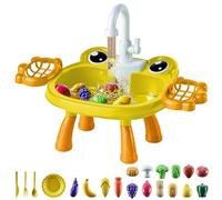 Bemonew Table à Eau extérieure pour Enfants, Table de Jeu Aqua 2026 |.Jouet de Lave-Vaisselle Grenouille à Circulation électrique avec Pieds Hauteur d'installation Rapide, Jaune