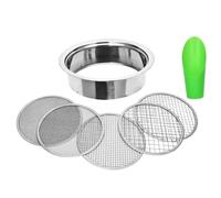 Bemonew Tamis de Sol 5 pièces pour Le Jardinage, Ensemble de Tamis Sol en Acier Inoxydable avec 5 Tailles Maille filtrante 1, 3, 6, 9, 12 mm et Outil Jardinage cuillères à bonsaï