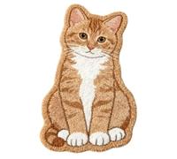 Bemonew Tapis en Forme de Chat, Joli Tapis Kawaii pour Chambre à Coucher, Salle de Bain, Bain Doux en Imitation Cachemire, Orange, 23, 6 x 35, 4 Pouces
