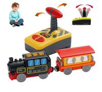 Bemonew Train télécommandé Voiture électrique Jouet Train motorisé pour Piste en Bois opération Simple Ensemble électrique avec lumière et Musique pour Enfants Tout-Petits Halloween, Style 3