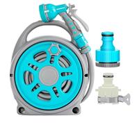 Bemonew Tuyau d'arrosage avec pulvérisateur, bobine d'eau portable de 11,9 m, tuyau d'arrosage extensible robuste pour nettoyage extérieur, lavage de voiture, arrosage des plantes