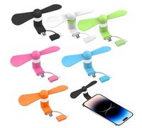 Bemonew Ventilateur de téléphone 2 en 1 Micro USB et Type-C, mini ventilateur TPE silencieux, 6 couleurs, 6 pièces