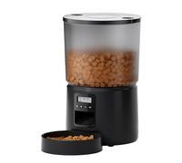 BEMOONY 5L Distributeur Croquettes Chat Automatique, Distributeur Croquettes Chat avec Minuterie Programmable, 1-6 Repas par Jour, avec Appuyez sur Le Couvercle et Fonction D'Enregistrement 10s